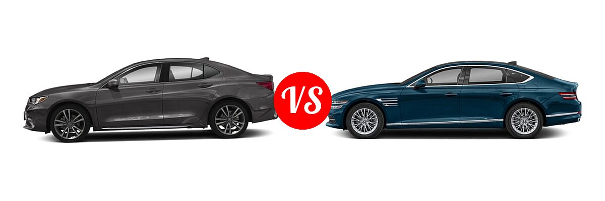 2019 Acura TLX Sedan w/Technology Pkg vs. 2021 Genesis G80 Sedan 2.5T / 3.5T - Side Comparison