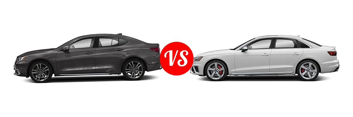 2019 Acura TLX Sedan w/Technology Pkg vs. 2022 Audi S4 Sedan Premium / Premium Plus / Prestige - Side Comparison