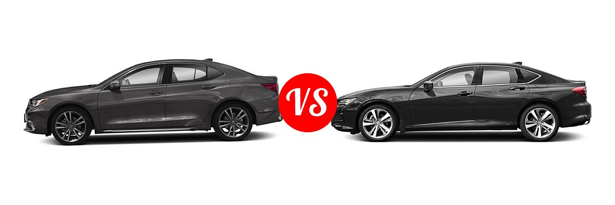 2019 Acura TLX Sedan w/Technology Pkg vs. 2022 Acura TLX Sedan FWD / SH-AWD - Side Comparison