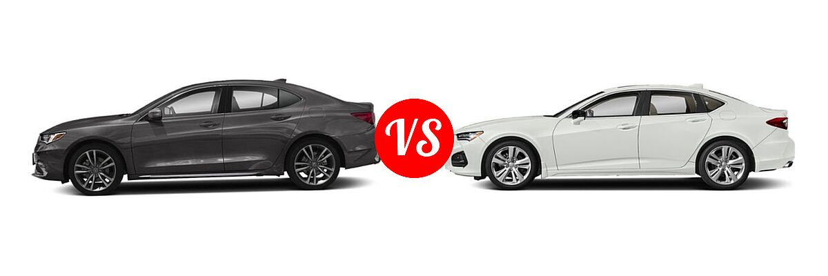 2019 Acura TLX Sedan w/Technology Pkg vs. 2022 Acura TLX Sedan w/Technology Package - Side Comparison