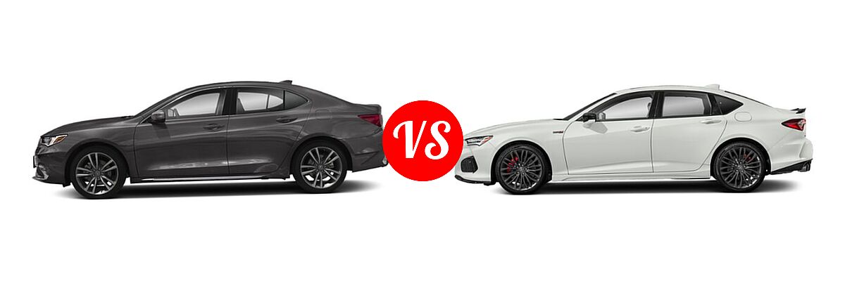 2019 Acura TLX Sedan w/Technology Pkg vs. 2022 Acura TLX Sedan w/A-Spec Package - Side Comparison