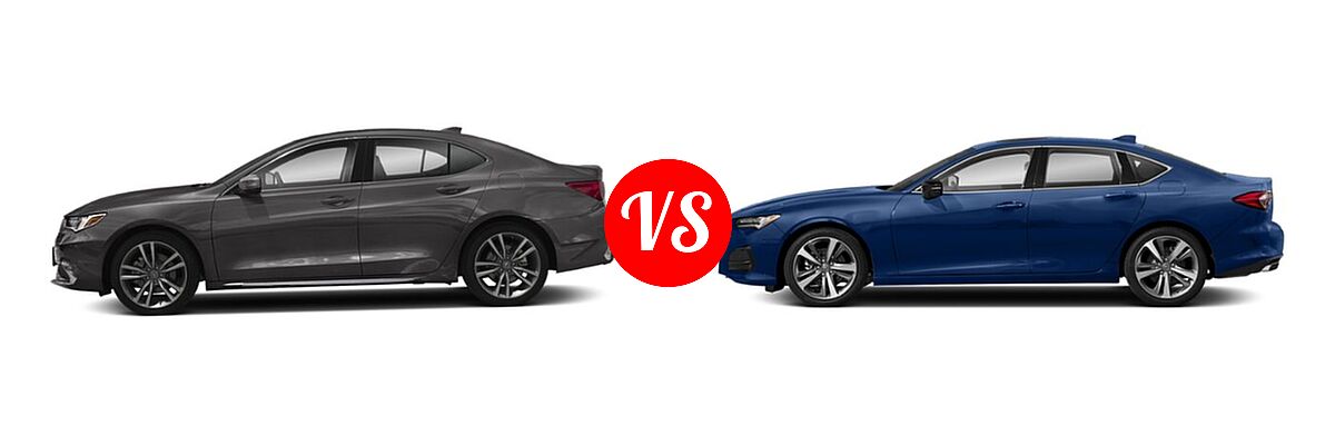 2019 Acura TLX Sedan w/Technology Pkg vs. 2022 Acura TLX Sedan w/Advance Package - Side Comparison