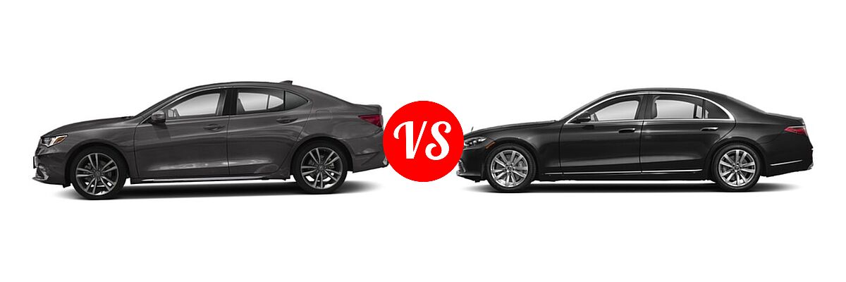 2019 Acura TLX Sedan w/Technology Pkg vs. 2022 Mercedes-Benz S-Class Sedan S 500 - Side Comparison