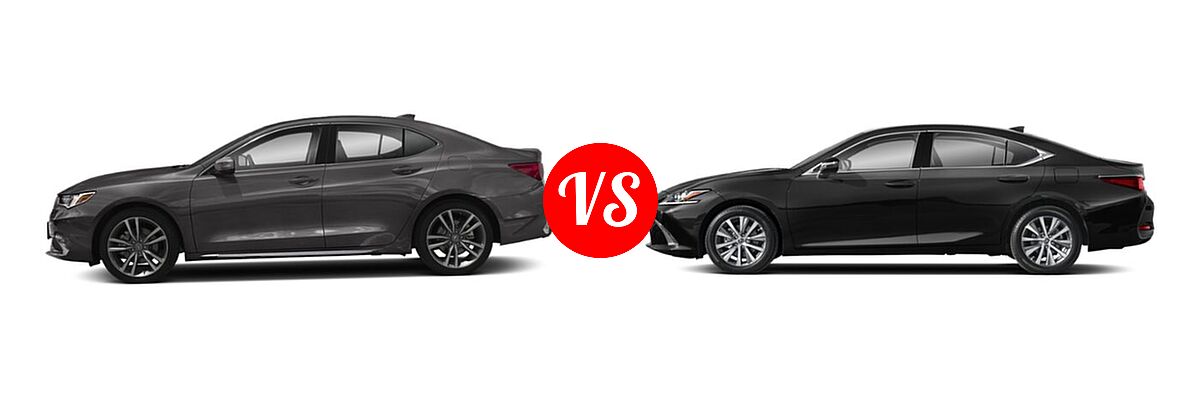 2019 Acura TLX Sedan w/Technology Pkg vs. 2021 Lexus ES 250 Sedan ES 250 F SPORT / ES 250 Luxury / ES 250 Ultra Luxury - Side Comparison