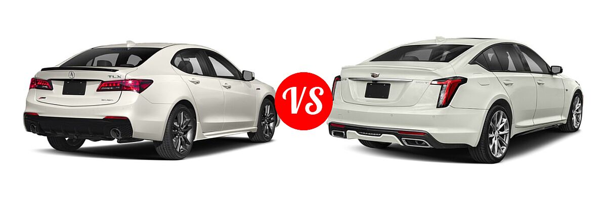 2019 Acura TLX Sedan w/Advance Pkg vs. 2020 Cadillac CT5 Sedan Luxury / Premium Luxury / Sport - Rear Right Comparison