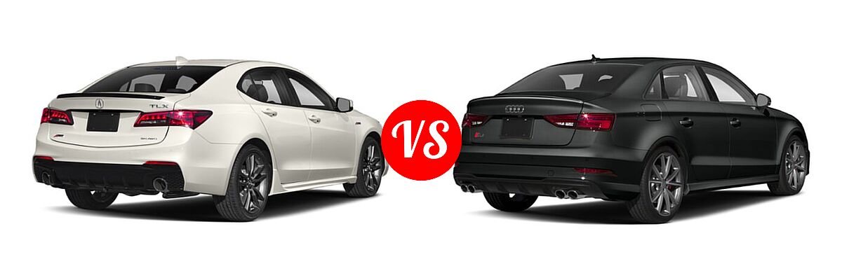 2019 Acura TLX Sedan w/Advance Pkg vs. 2020 Audi S3 Sedan S line Premium / S line Premium Plus - Rear Right Comparison