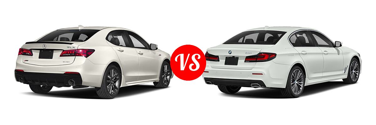 2019 Acura TLX Sedan w/Advance Pkg vs. 2021 BMW 5 Series Sedan 540i / 540i xDrive - Rear Right Comparison