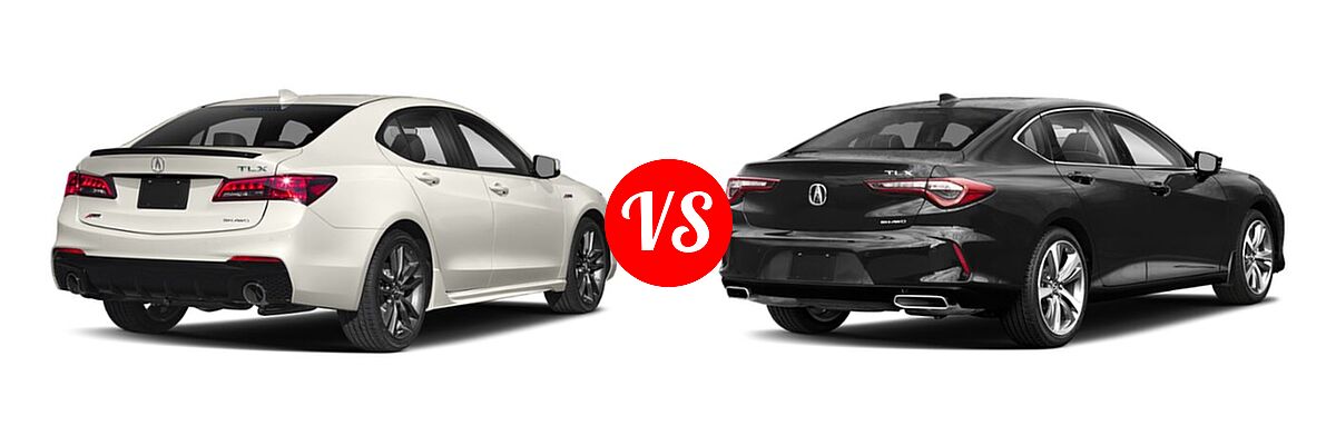 2019 Acura TLX Sedan w/Advance Pkg vs. 2022 Acura TLX Sedan FWD / SH-AWD - Rear Right Comparison