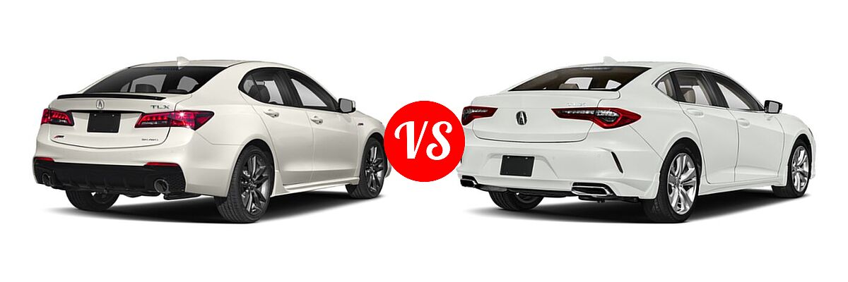 2019 Acura TLX Sedan w/Advance Pkg vs. 2022 Acura TLX Sedan w/Technology Package - Rear Right Comparison
