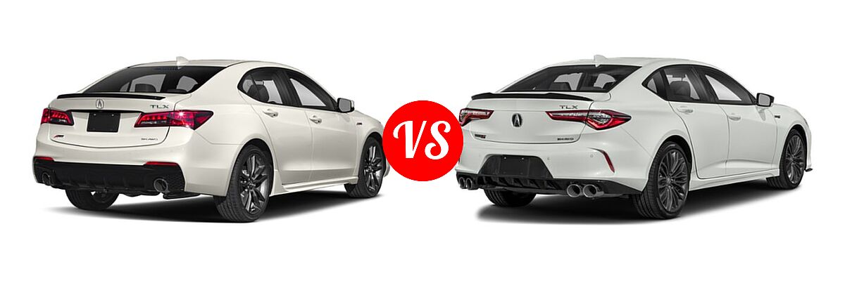 2019 Acura TLX Sedan w/Advance Pkg vs. 2022 Acura TLX Sedan w/A-Spec Package - Rear Right Comparison