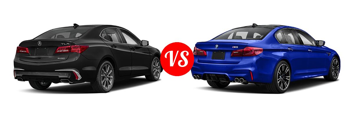2019 Acura TLX Sedan 3.5L SH-AWD / w/A-SPEC Pkg Red Leather vs. 2019 BMW M5 Sedan Competition / Sedan - Rear Right Comparison