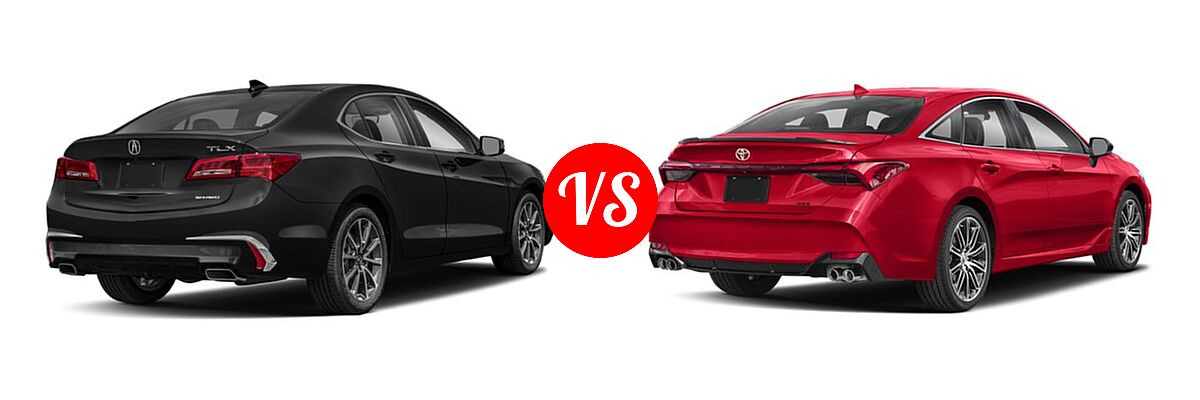 2019 Acura TLX Sedan 3.5L SH-AWD / w/A-SPEC Pkg Red Leather vs. 2019 Toyota Avalon Sedan XSE - Rear Right Comparison