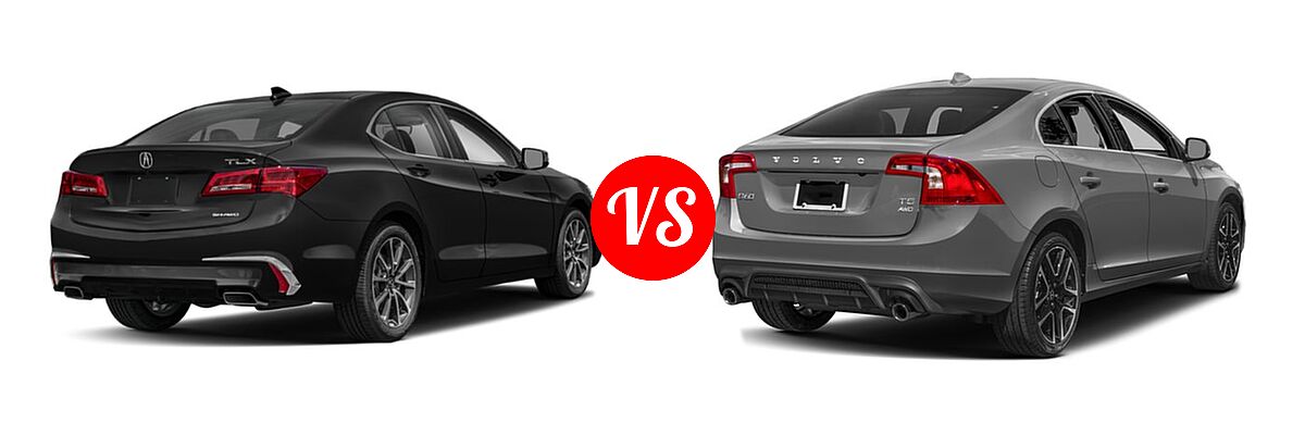 2019 Acura TLX Sedan 3.5L SH-AWD / w/A-SPEC Pkg Red Leather vs. 2018 Volvo S60 Sedan Dynamic - Rear Right Comparison