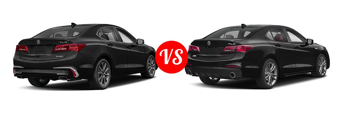 2019 Acura TLX Sedan 3.5L SH-AWD / w/A-SPEC Pkg Red Leather vs. 2020 Acura TLX Sedan w/A-Spec Pkg Red Leather - Rear Right Comparison
