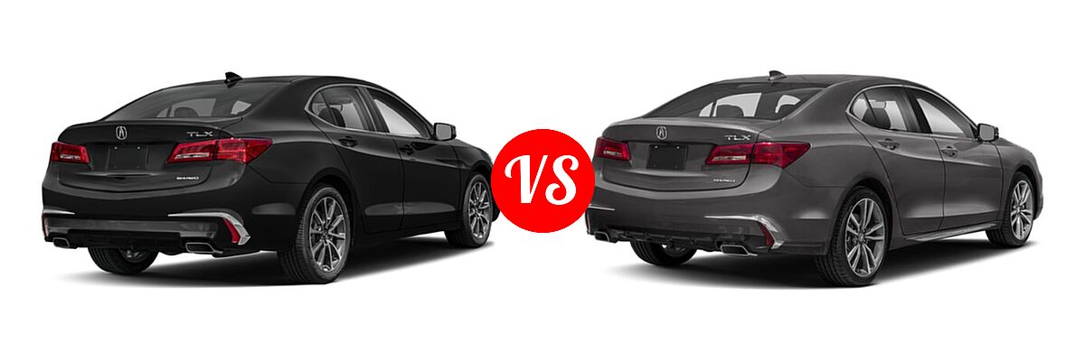 2019 Acura TLX Sedan 3.5L SH-AWD / w/A-SPEC Pkg Red Leather vs. 2020 Acura TLX Sedan w/Technology Pkg - Rear Right Comparison