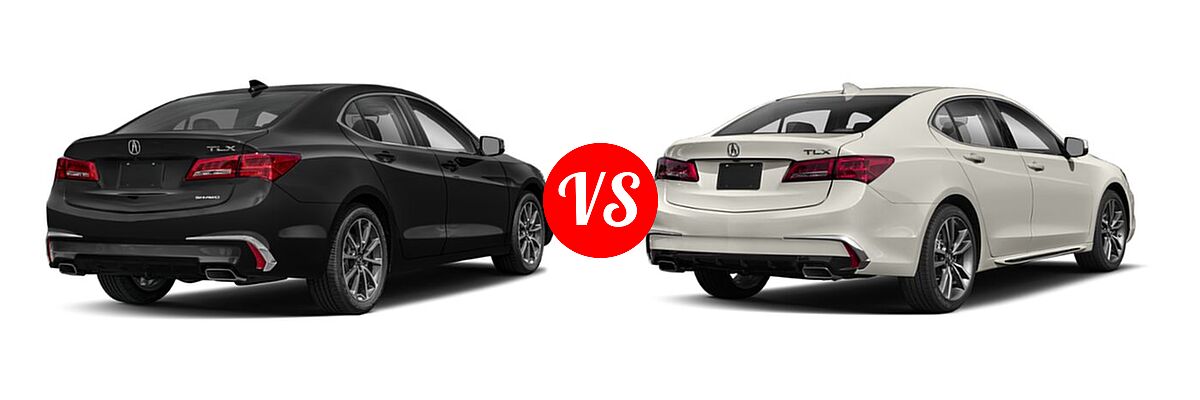 2019 Acura TLX Sedan 3.5L SH-AWD / w/A-SPEC Pkg Red Leather vs. 2020 Acura TLX Sedan w/Technology Pkg - Rear Right Comparison