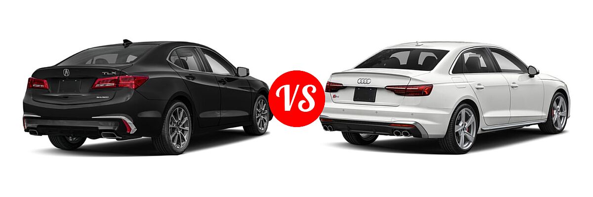 2019 Acura TLX Sedan 3.5L SH-AWD / w/A-SPEC Pkg Red Leather vs. 2021 Audi S4 Sedan Premium / Prestige - Rear Right Comparison