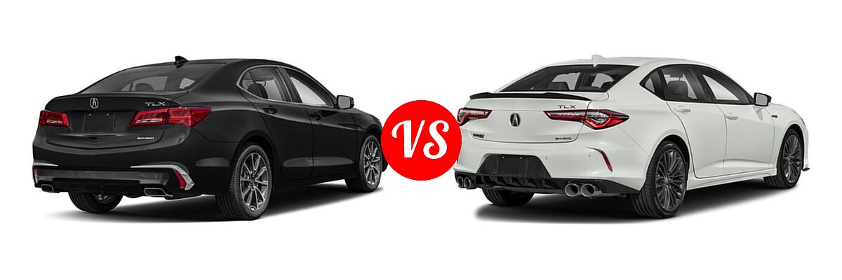 2019 Acura TLX Sedan 3.5L SH-AWD / w/A-SPEC Pkg Red Leather vs. 2022 Acura TLX Sedan w/A-Spec Package - Rear Right Comparison