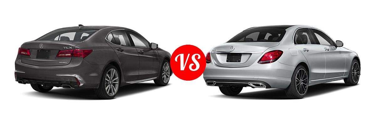 2019 Acura TLX Sedan w/Technology Pkg vs. 2019 Mercedes-Benz C-Class Sedan C 300 - Rear Right Comparison