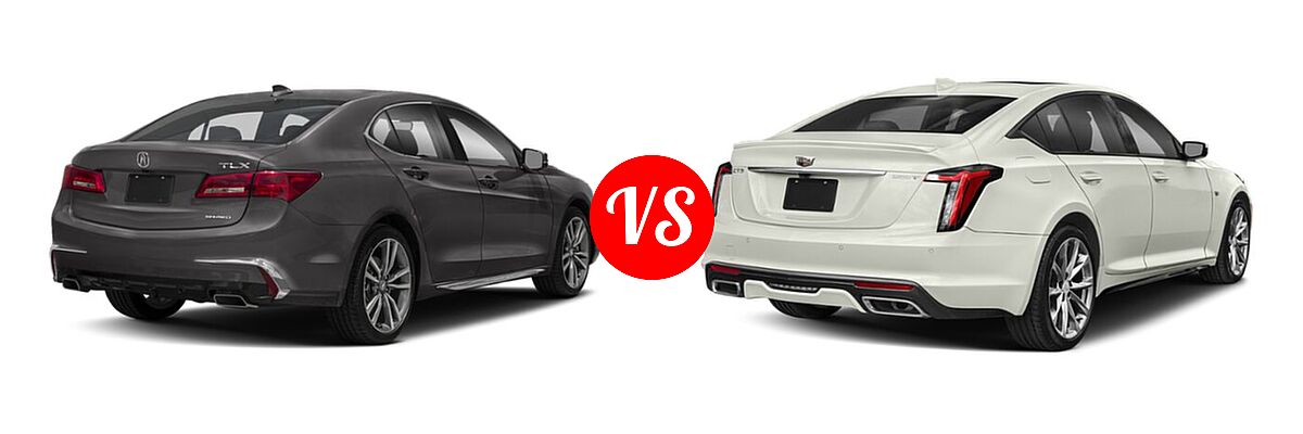 2019 Acura TLX Sedan w/Technology Pkg vs. 2020 Cadillac CT5 Sedan Luxury / Premium Luxury / Sport - Rear Right Comparison