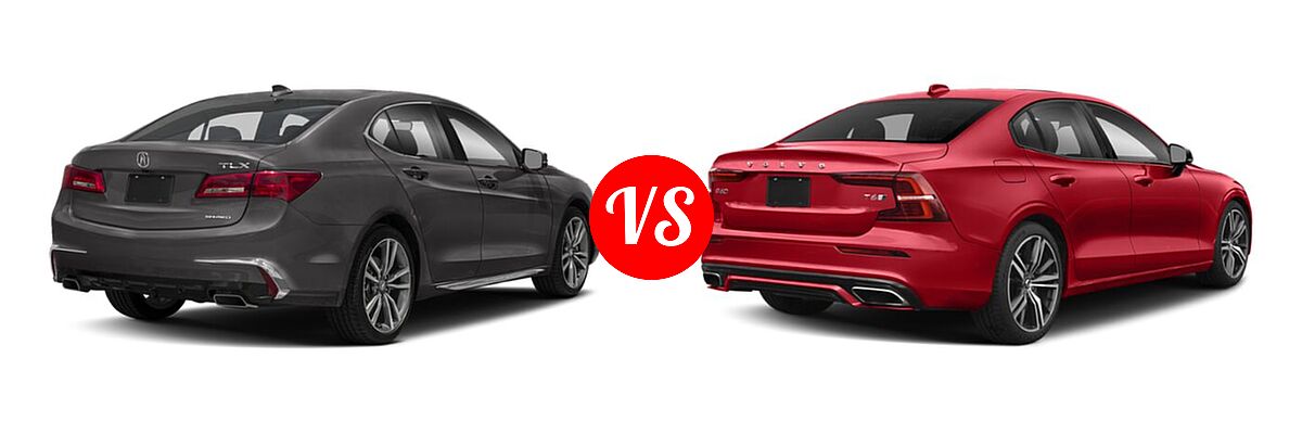 2019 Acura TLX Sedan w/Technology Pkg vs. 2021 Volvo S60 Sedan R-Design - Rear Right Comparison