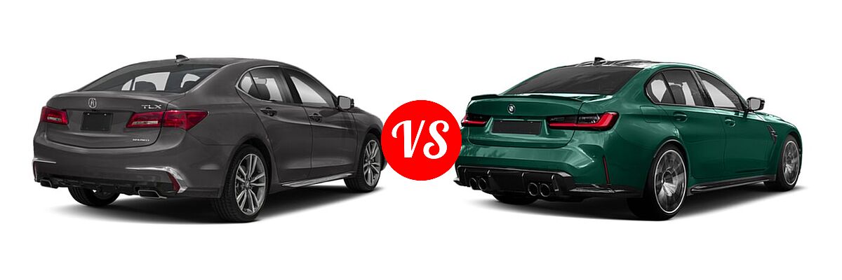 2019 Acura TLX Sedan w/Technology Pkg vs. 2021 BMW M3 Sedan Competition / Sedan - Rear Right Comparison