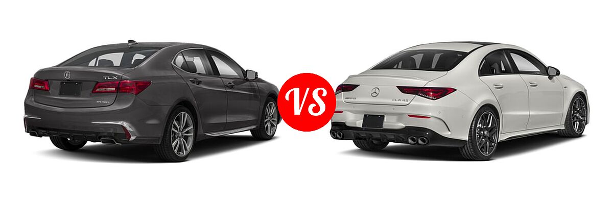 2019 Acura TLX Sedan w/Technology Pkg vs. 2021 Mercedes-Benz CLA-Class 45 AMG Sedan AMG CLA 45 - Rear Right Comparison