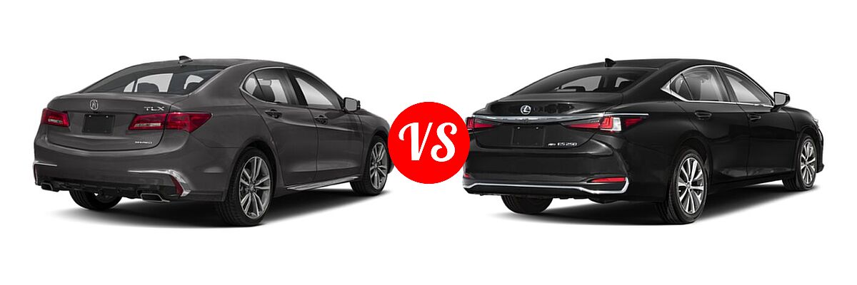 2019 Acura TLX Sedan w/Technology Pkg vs. 2021 Lexus ES 250 Sedan ES 250 - Rear Right Comparison