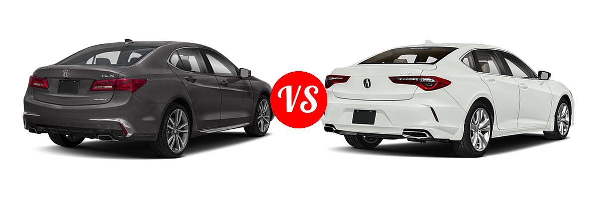2019 Acura TLX Sedan w/Technology Pkg vs. 2022 Acura TLX Sedan w/Technology Package - Rear Right Comparison