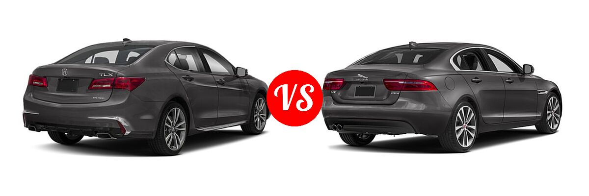 2019 Acura TLX Sedan w/Technology Pkg vs. 2018 Jaguar XE Sedan Diesel 20d / 20d Premium / 20d Prestige - Rear Right Comparison