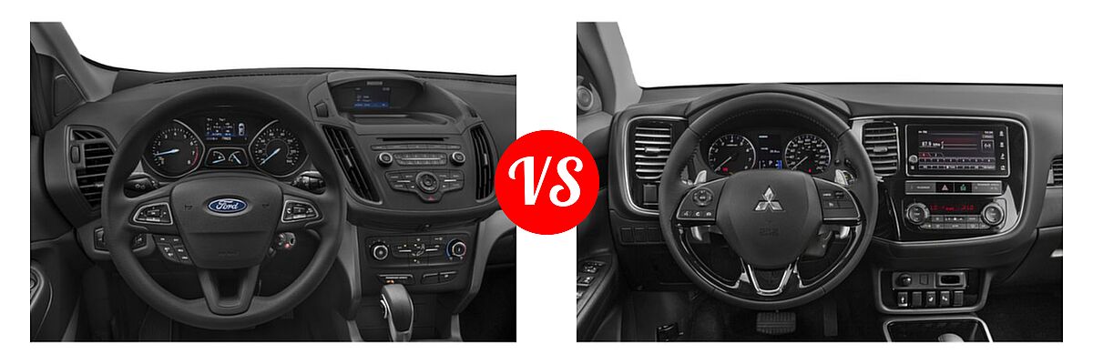 2019 Ford Escape SUV S / SE / SEL / Titanium vs. 2019 Mitsubishi Outlander SUV ES / GT / SE / SEL - Dashboard Comparison