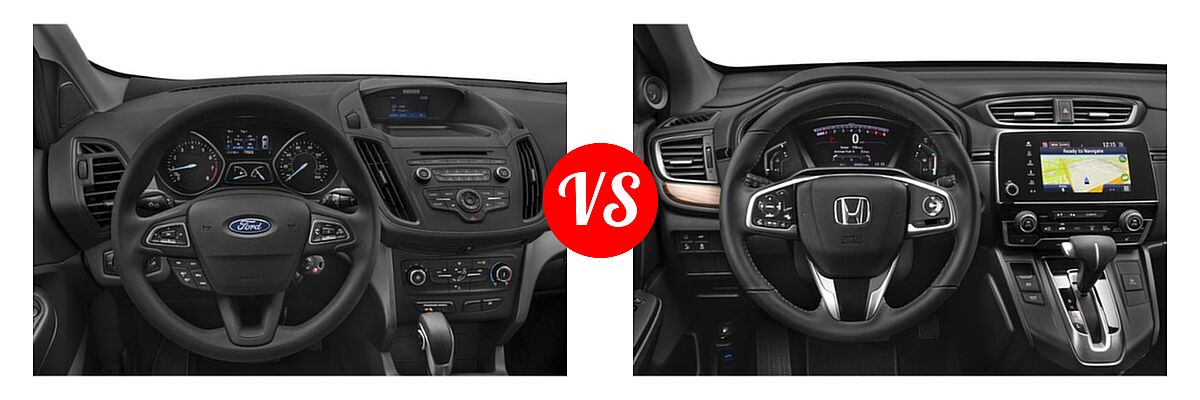 2019 Ford Escape SUV S / SE / SEL / Titanium vs. 2019 Honda CR-V SUV Touring - Dashboard Comparison