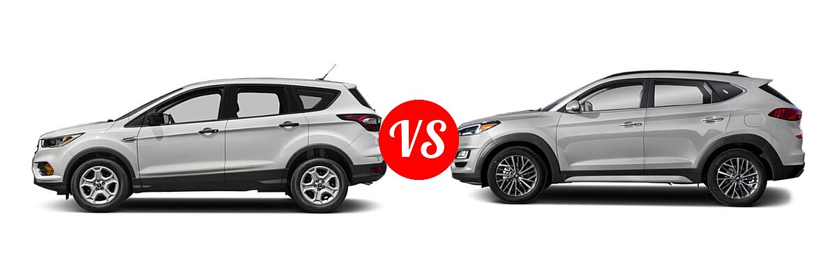 2019 Ford Escape SUV S / SE / SEL / Titanium vs. 2019 Hyundai Tucson SUV Limited / SEL / Sport / Ultimate - Side Comparison