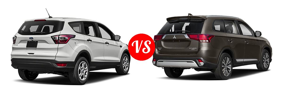 2019 Ford Escape SUV S / SE / SEL / Titanium vs. 2019 Mitsubishi Outlander SUV ES / GT / SE / SEL - Rear Right Comparison