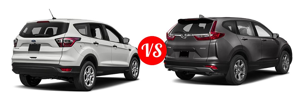 2019 Ford Escape SUV S / SE / SEL / Titanium vs. 2019 Honda CR-V SUV EX - Rear Right Comparison