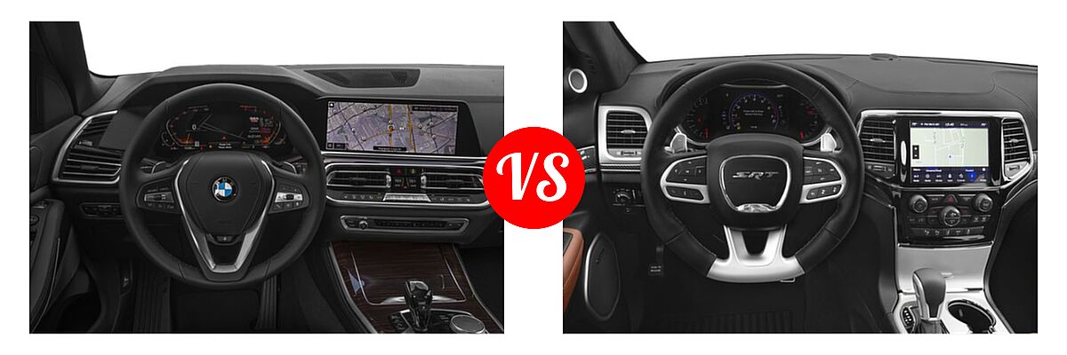 2019 BMW X5 SUV xDrive40i / xDrive50i vs. 2019 Jeep Grand Cherokee SRT SUV SRT - Dashboard Comparison