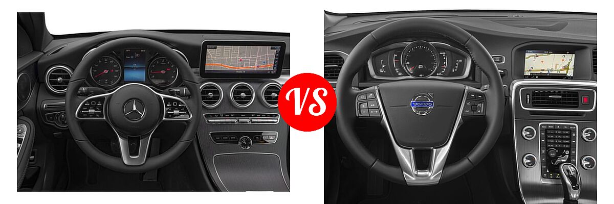 2019 Mercedes-Benz C-Class Sedan C 300 vs. 2018 Volvo S60 Cross Country Sedan T5 AWD - Dashboard Comparison