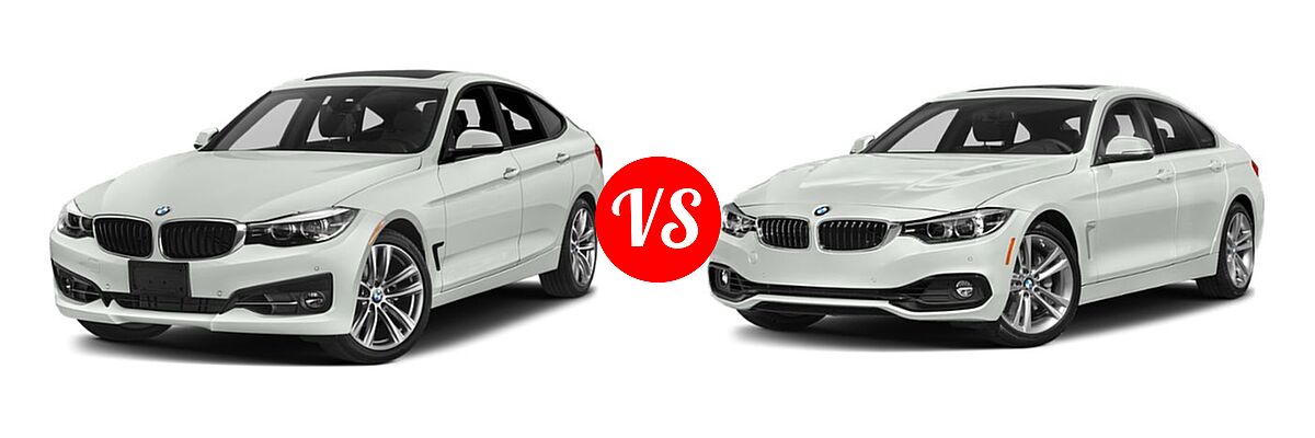 2019 BMW 3 Series Gran Turismo Sedan 330i xDrive vs. 2018 BMW 4 Series Gran Coupe Sedan 440i / 440i xDrive - Front Left Comparison