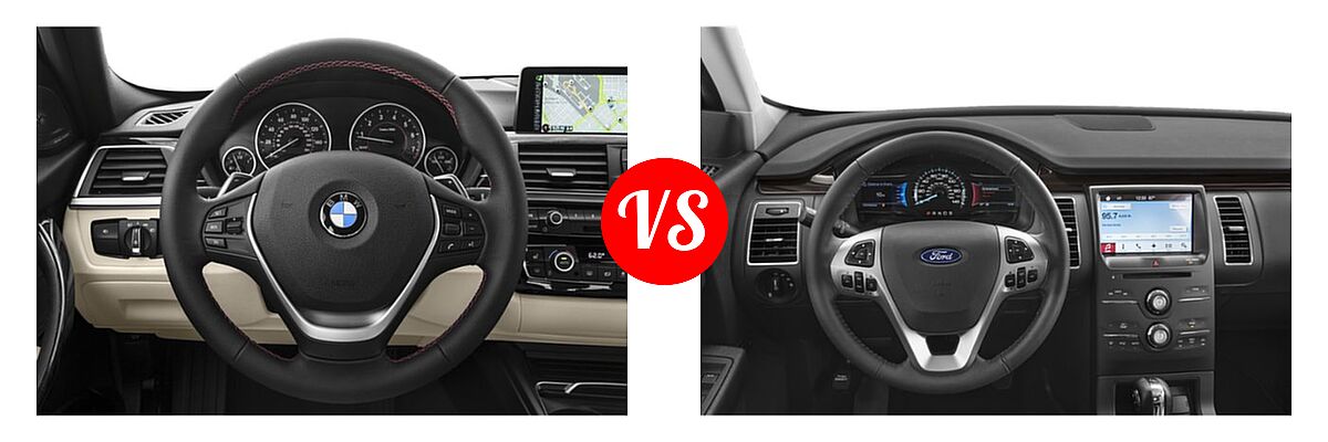 2019 BMW 3 Series Wagon 330i xDrive vs. 2019 Ford Flex Wagon Limited / Limited EcoBoost / SE / SEL - Dashboard Comparison