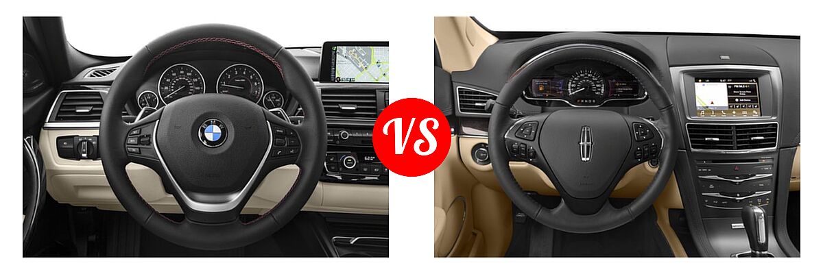 2019 BMW 3 Series Wagon 330i xDrive vs. 2019 Lincoln MKT Wagon Reserve / Standard - Dashboard Comparison