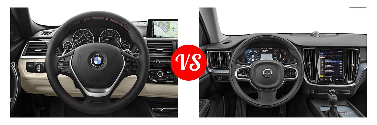 2019 BMW 3 Series Wagon 330i xDrive vs. 2019 Volvo V60 Wagon Inscription / Momentum / R-Design - Dashboard Comparison