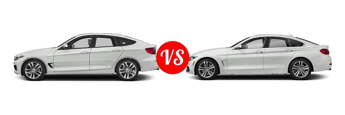 2019 BMW 3 Series Gran Turismo Sedan 330i xDrive vs. 2018 BMW 4 Series Gran Coupe Sedan 440i / 440i xDrive - Side Comparison