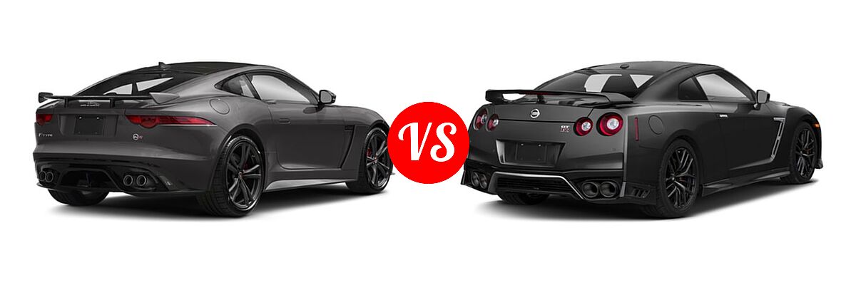 2019 Jaguar F-TYPE SVR Coupe SVR vs. 2019 Nissan GT-R Coupe Premium / Pure / Track Edition - Rear Right Comparison