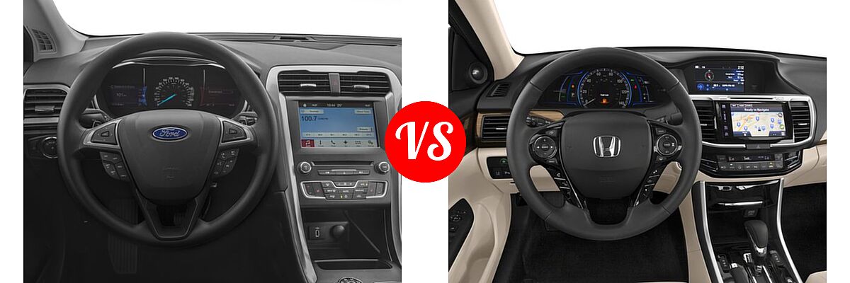 2017 Ford Fusion Sedan S / SE vs. 2017 Honda Accord Hybrid Sedan Touring - Dashboard Comparison