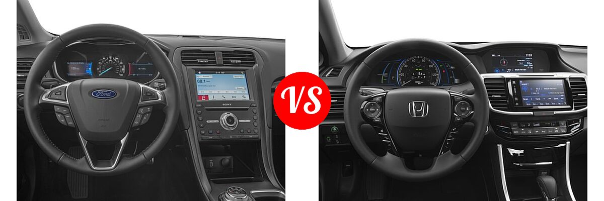 2017 Ford Fusion Sedan Titanium vs. 2017 Honda Accord Hybrid Sedan EX-L - Dashboard Comparison
