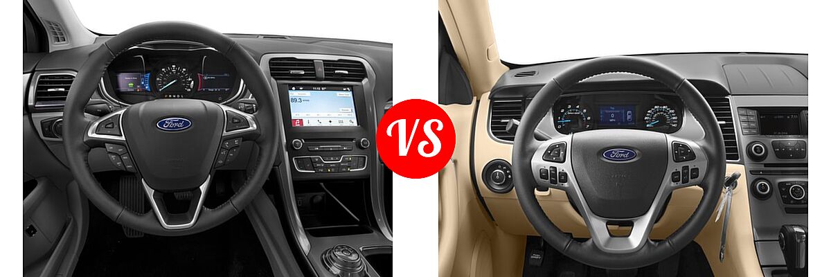 2017 Ford Fusion Hybrid Sedan Hybrid S / Hybrid SE vs. 2017 Ford Taurus Sedan Limited / SE / SEL - Dashboard Comparison