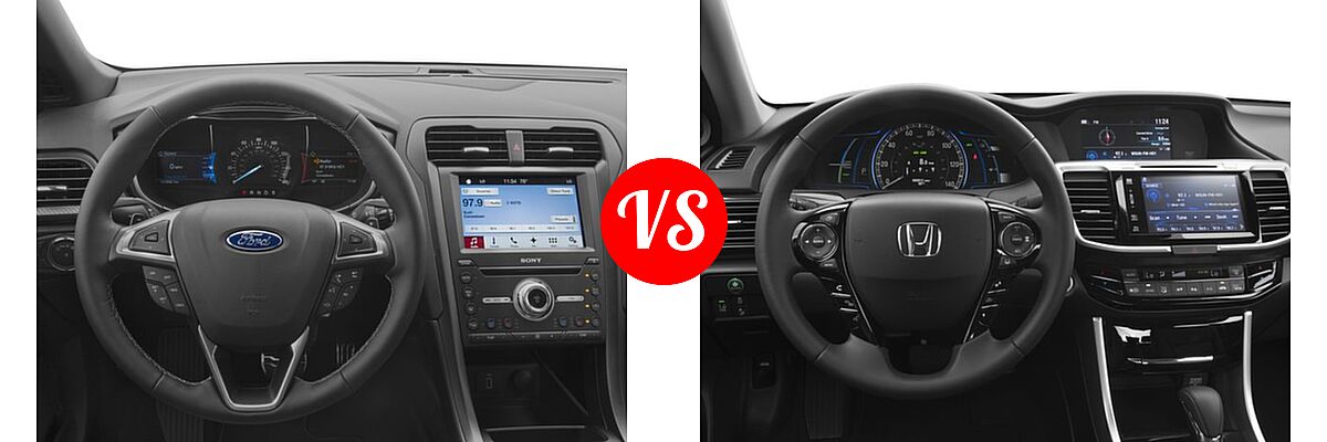 2017 Ford Fusion Sedan Sport vs. 2017 Honda Accord Hybrid Sedan EX-L - Dashboard Comparison