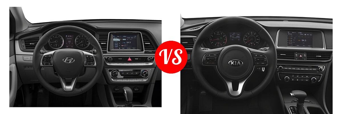 2018 Hyundai Sonata Sedan Eco / SE / SEL vs. 2018 Kia Optima Sedan S - Dashboard Comparison