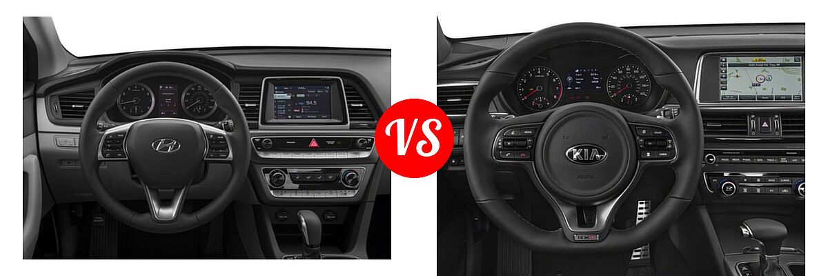 2018 Hyundai Sonata Sedan Eco / SE / SEL vs. 2018 Kia Optima Sedan SX - Dashboard Comparison
