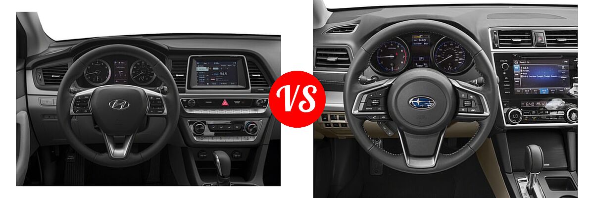 2018 Hyundai Sonata Sedan Eco / SE / SEL vs. 2018 Subaru Legacy Sedan Premium - Dashboard Comparison